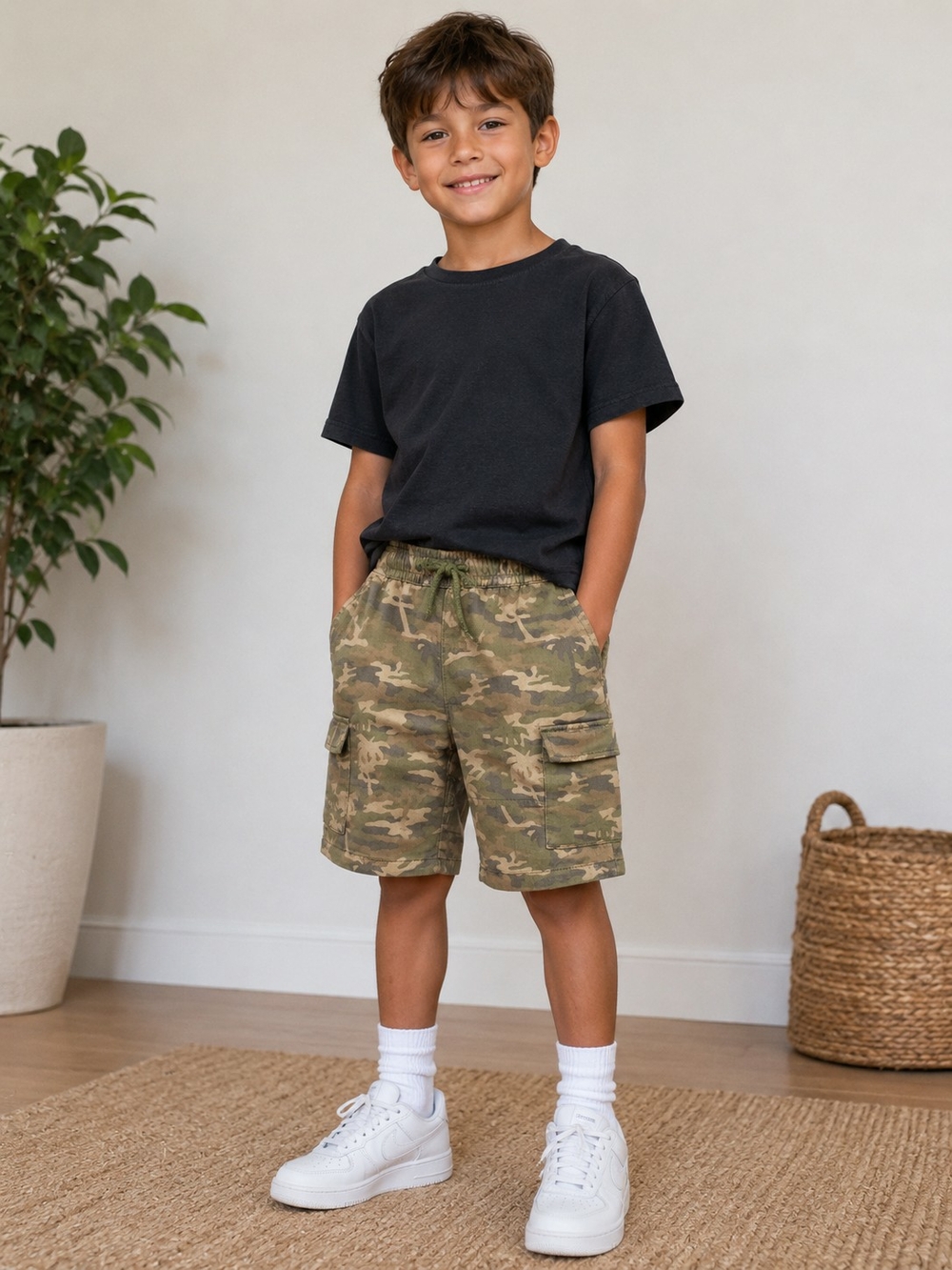 art class Camo Cargo Shorts - Green